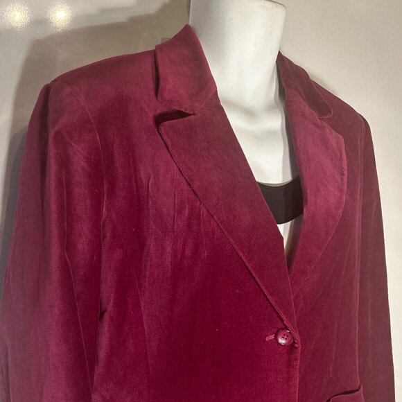 Rafaella SZ 16 Bright Purple Velvet Tailored Blazer Old money Academia Timeless - Picture 2 of 7